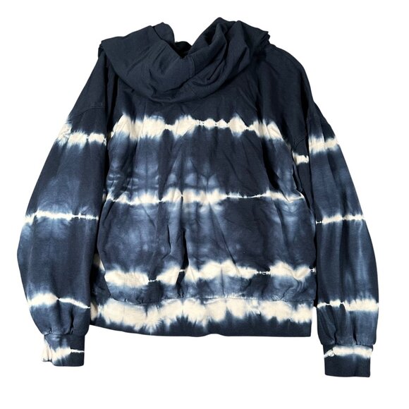 Young Fabulous Broke Medium Navy Tie Dye Draped Hoodie Sweater Long Sleeve - Picture 9 of 9